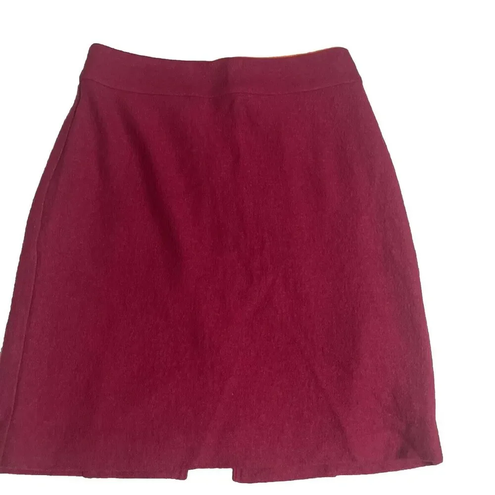 Banana Republic Wool Blend Magenta Mini Skirt Career Size 2